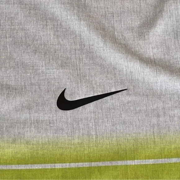 Men’s NIKE Dri-Fit Yellow Gray Stripe Polo Size XL - Picture 4 of 10